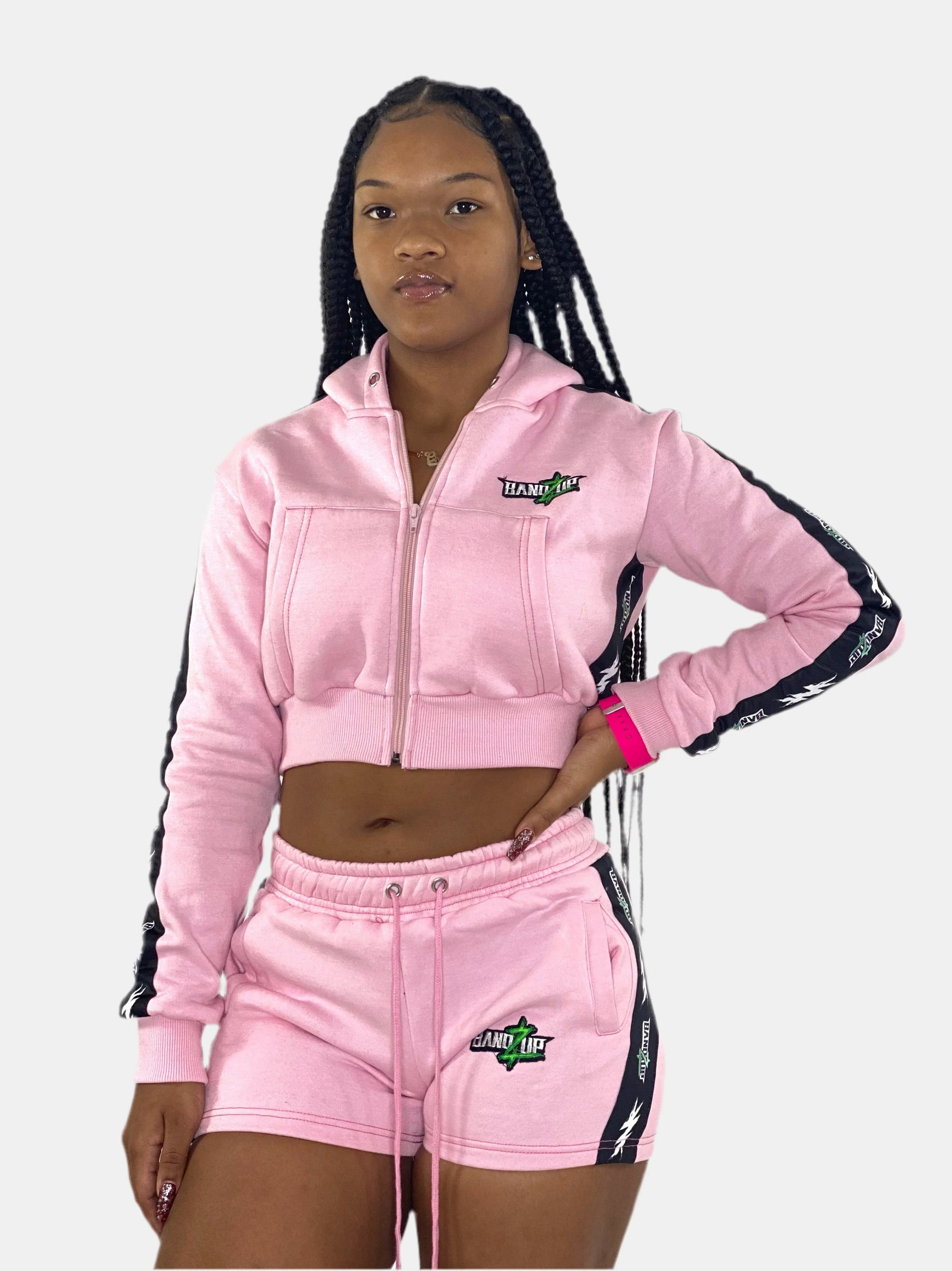 Lightning Cropped Set (Light Pink) | BANDZUP