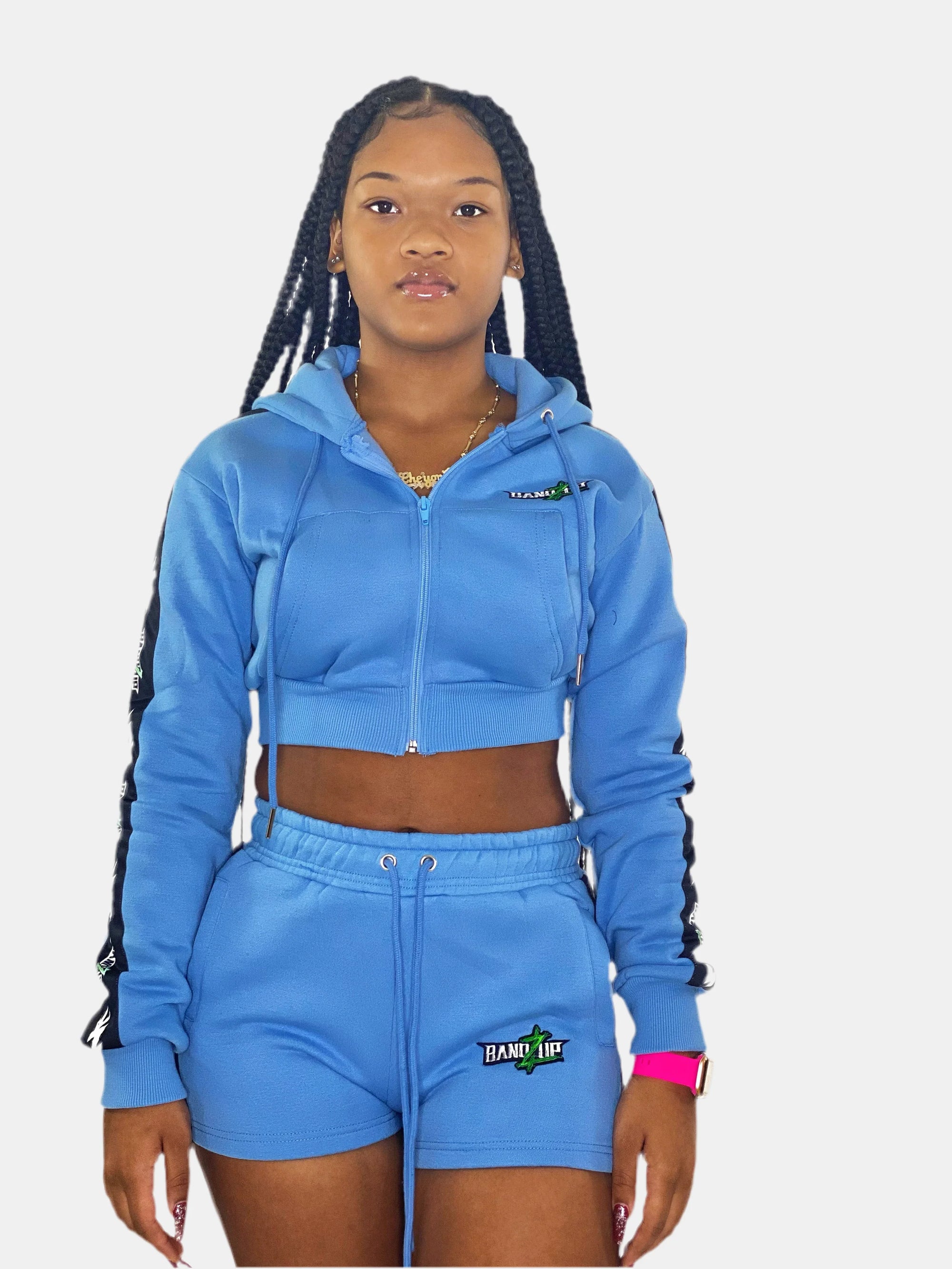 Lightning Cropped Set (Baby Blue) | BANDZUP