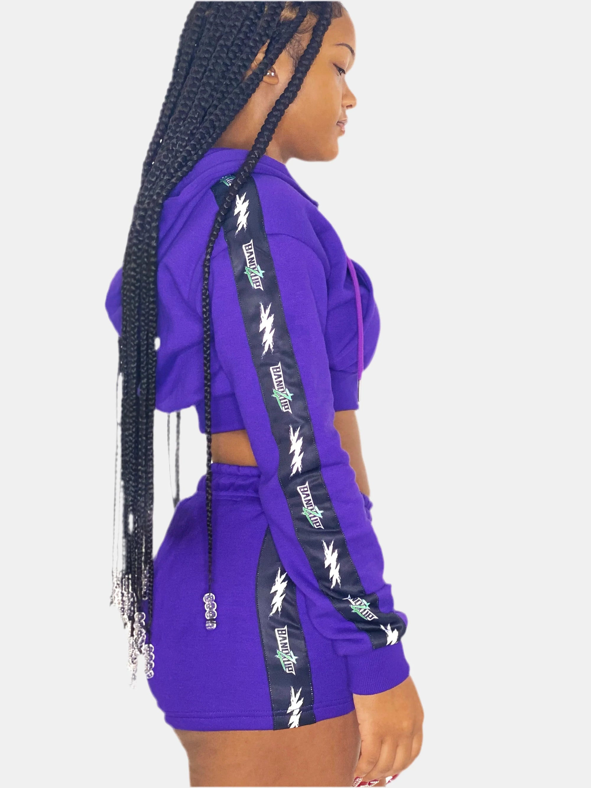 Lightning Cropped Set (Purple) | BANDZUP