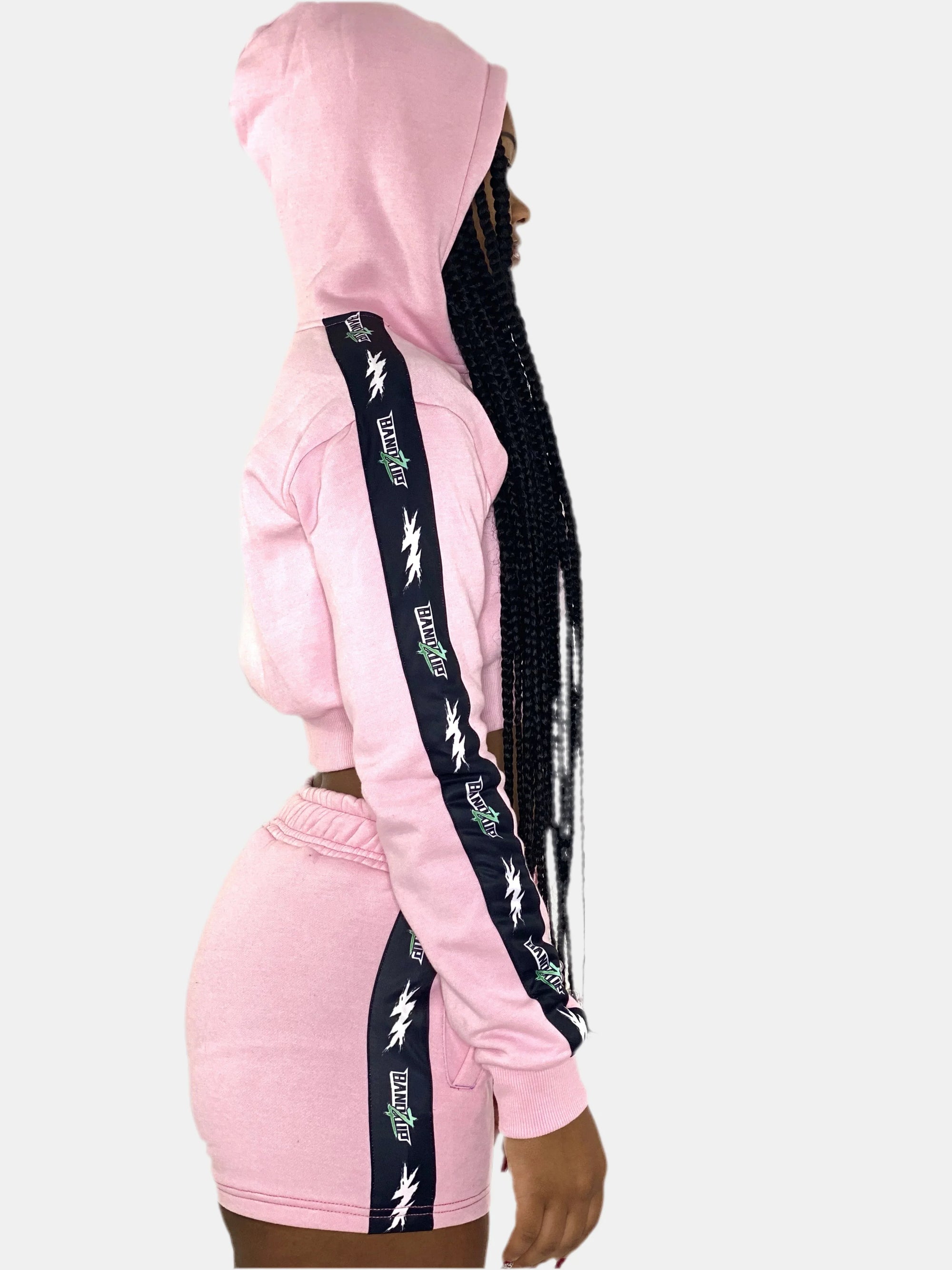 Lightning Cropped Set (Light Pink) | BANDZUP